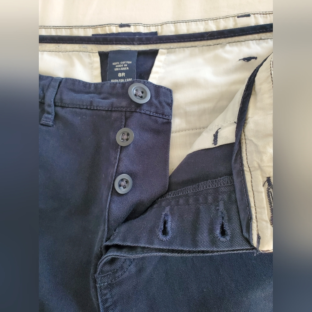 Vintage Abercrombie & Fitch Navy Blue Flare Chino Pants Size 8R - Picture 5 of 8